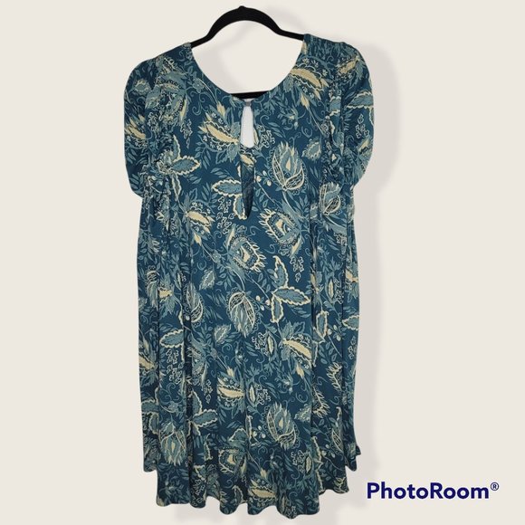 Free People Indigo Combo "Hello Lover" Tunic Dress Top - S - Picture 2 of 9